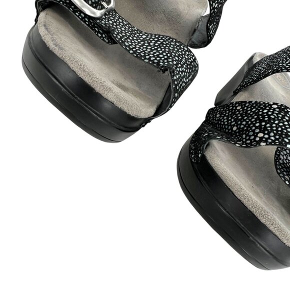 Dansko Sophie Sandals Double Strap Slip-on Black Silver Size 39 EU Size 9 US - Picture 5 of 10